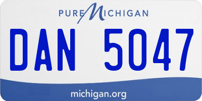 MI license plate DAN5047