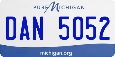 MI license plate DAN5052