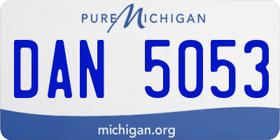 MI license plate DAN5053