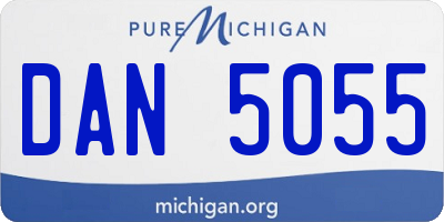 MI license plate DAN5055