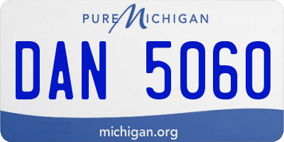 MI license plate DAN5060