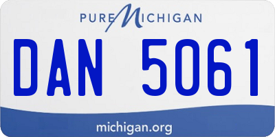 MI license plate DAN5061