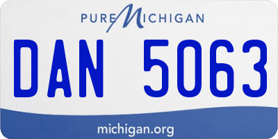 MI license plate DAN5063