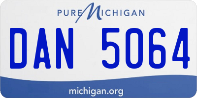 MI license plate DAN5064