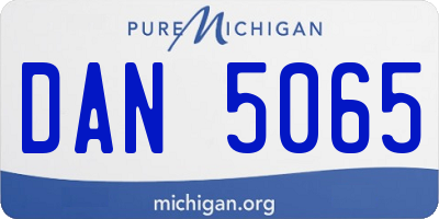 MI license plate DAN5065