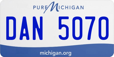 MI license plate DAN5070