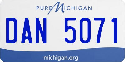 MI license plate DAN5071