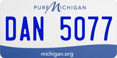 MI license plate DAN5077