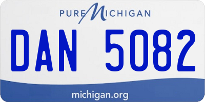 MI license plate DAN5082