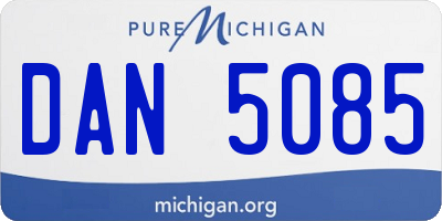 MI license plate DAN5085