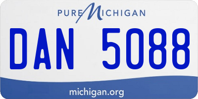 MI license plate DAN5088