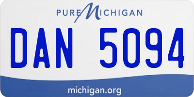 MI license plate DAN5094