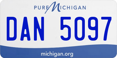 MI license plate DAN5097