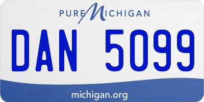 MI license plate DAN5099