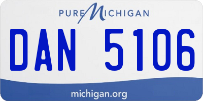 MI license plate DAN5106