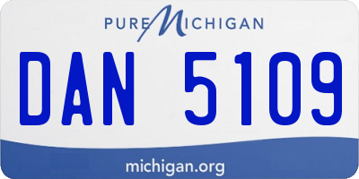 MI license plate DAN5109