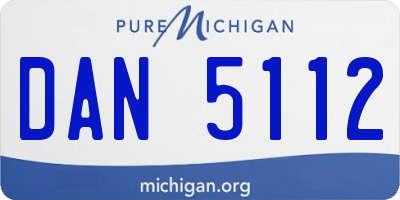 MI license plate DAN5112