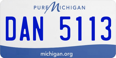 MI license plate DAN5113