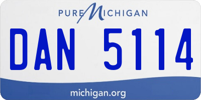 MI license plate DAN5114