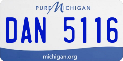 MI license plate DAN5116