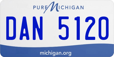 MI license plate DAN5120