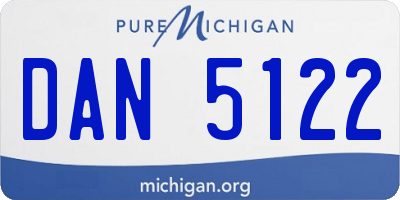 MI license plate DAN5122