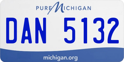 MI license plate DAN5132