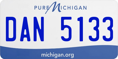MI license plate DAN5133