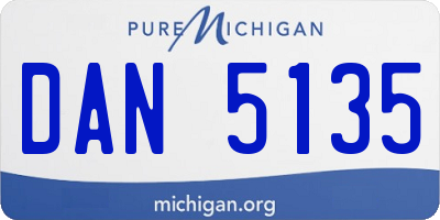 MI license plate DAN5135