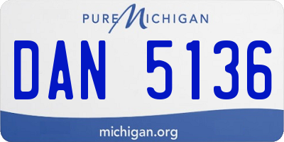 MI license plate DAN5136