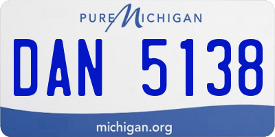 MI license plate DAN5138