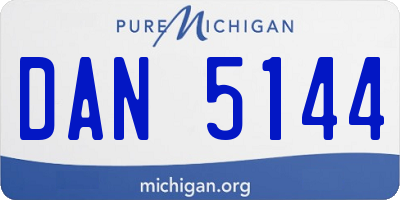 MI license plate DAN5144