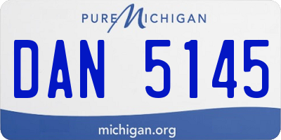 MI license plate DAN5145