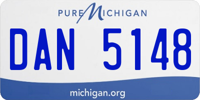 MI license plate DAN5148