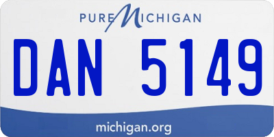 MI license plate DAN5149