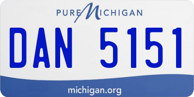 MI license plate DAN5151