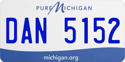 MI license plate DAN5152