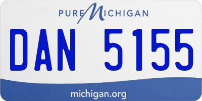 MI license plate DAN5155