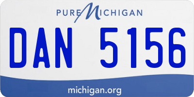 MI license plate DAN5156