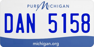 MI license plate DAN5158