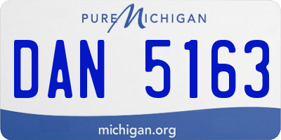 MI license plate DAN5163