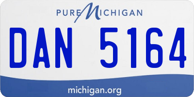 MI license plate DAN5164