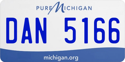 MI license plate DAN5166