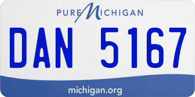 MI license plate DAN5167