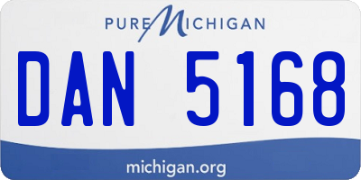 MI license plate DAN5168