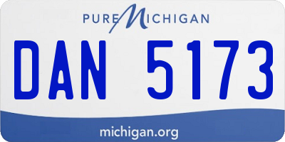 MI license plate DAN5173