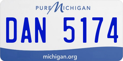 MI license plate DAN5174