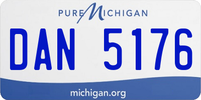 MI license plate DAN5176