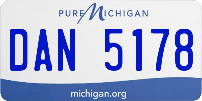 MI license plate DAN5178