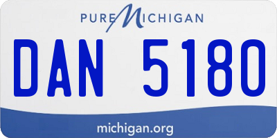 MI license plate DAN5180